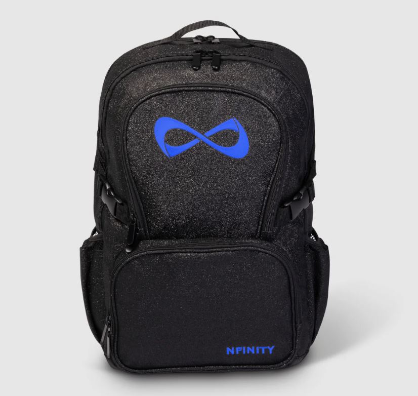 Nfinity sparkle Backpack black royal blue logo