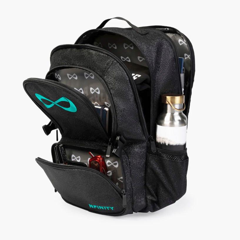 Nfinity Sparkle-rugzak zwart - paars logo
