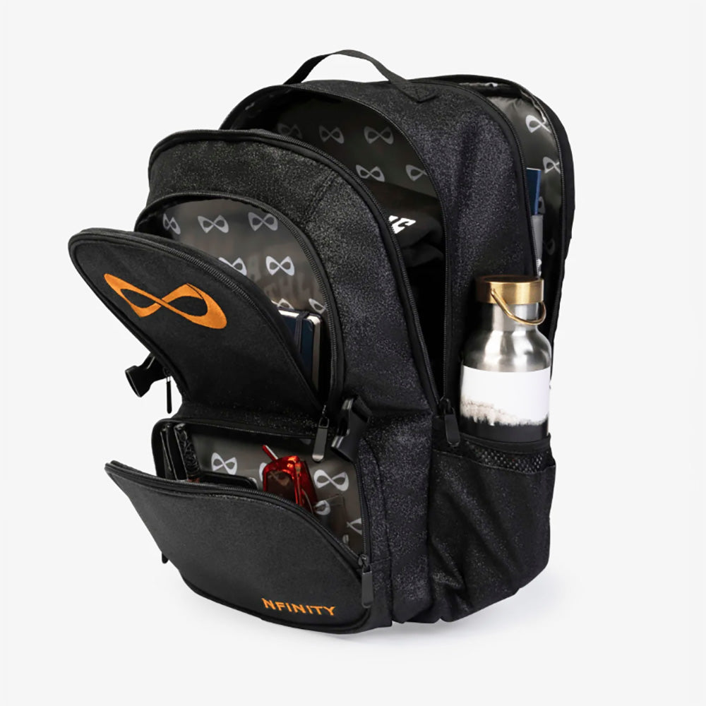 Nfinity Sparkle-rugzak zwart - paars logo